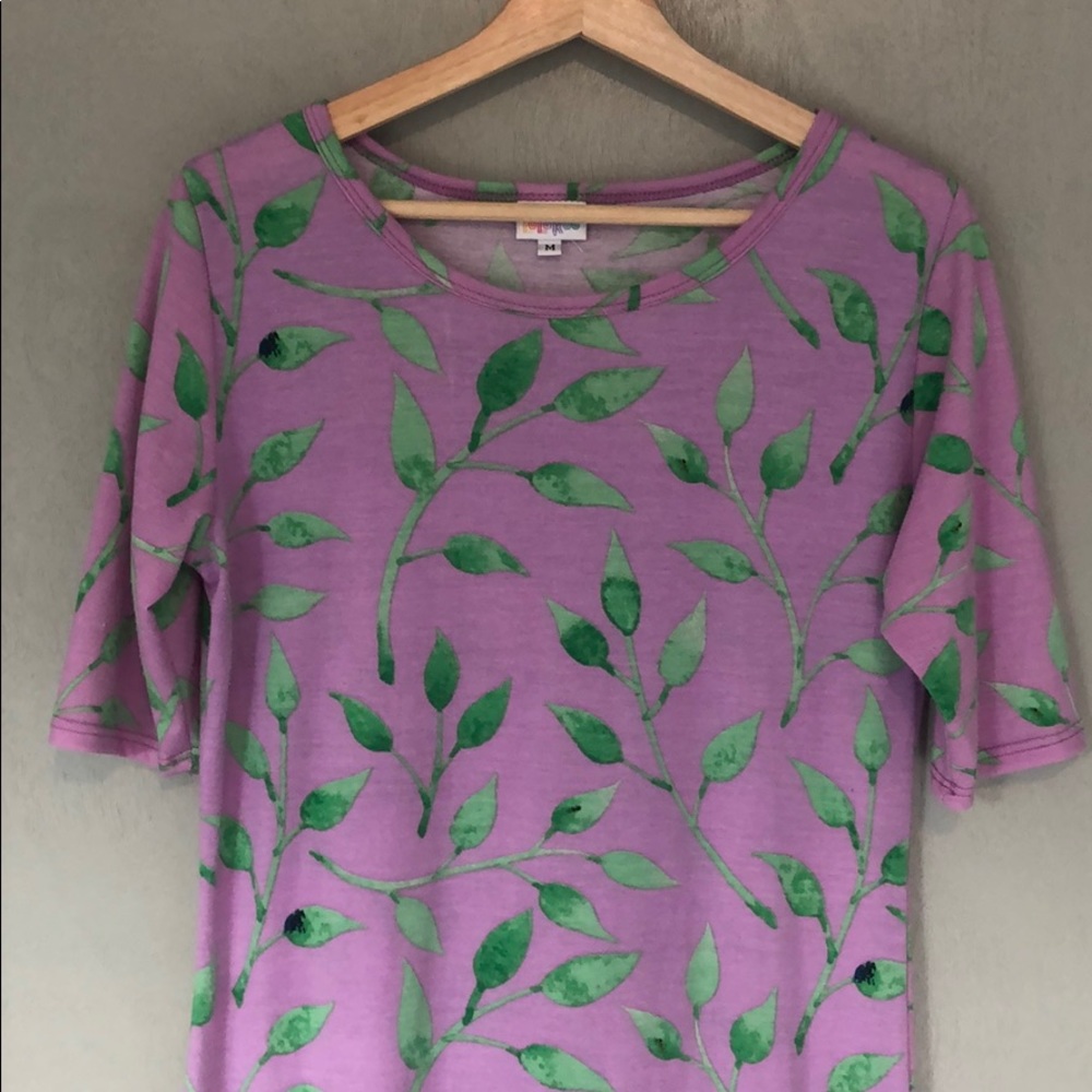 LuLaRoe Julia dress purple and green size medium